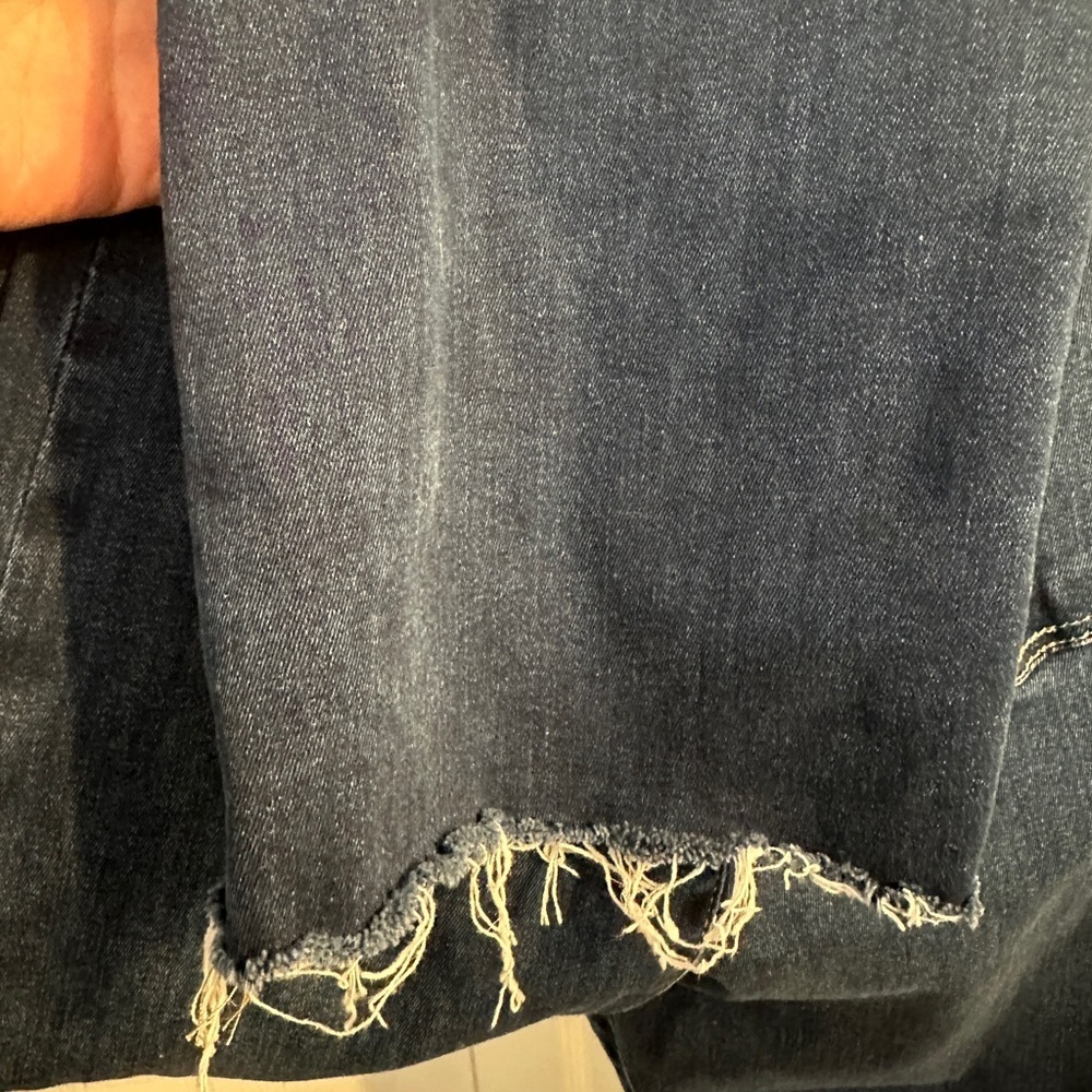 FRAME Le High Straight Jeans Raw Hem Size 27 Stretch Crop - Picture 5 of 11